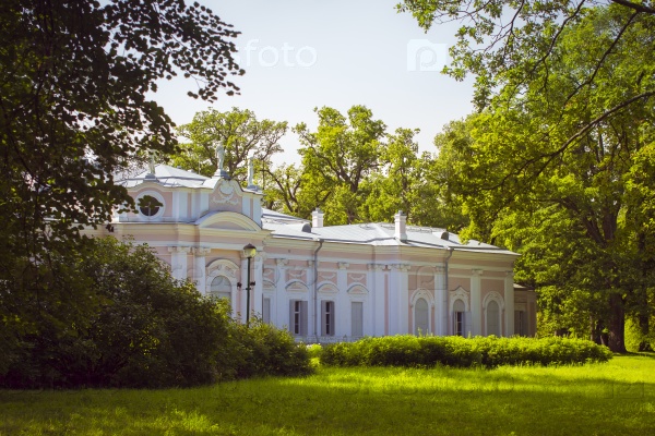 LOMONOSOV, RUSSIA - AUGUST 20, 2014: Chinese Palace in the Palace and Park ensemble of Oranienbaum in Lomonosov, Russia