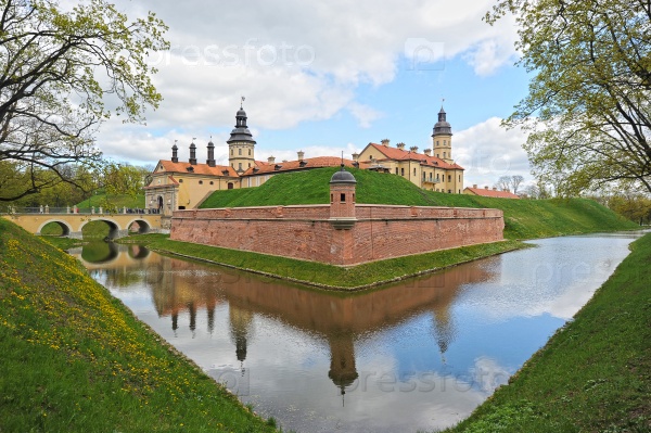 Nesvizh Castle - belarusian tourist landmark attraction - medieval castle in Nesvizh, Belarus