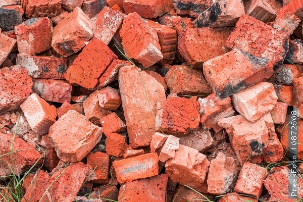 A pile of broken bricks. Can be used as background