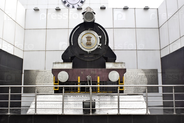 JANUARY 20, 2015, NEW DELHI, INDIA - Monument of the Indian Railways close to New Delhi railway station