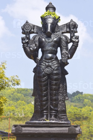 FEBRUARY 1, 2015, TIRUMALA, ANDHRA PRADESH, INDIA - Sculpture of Varaha Dev in the Narayanagiri Gardens, Tirumala