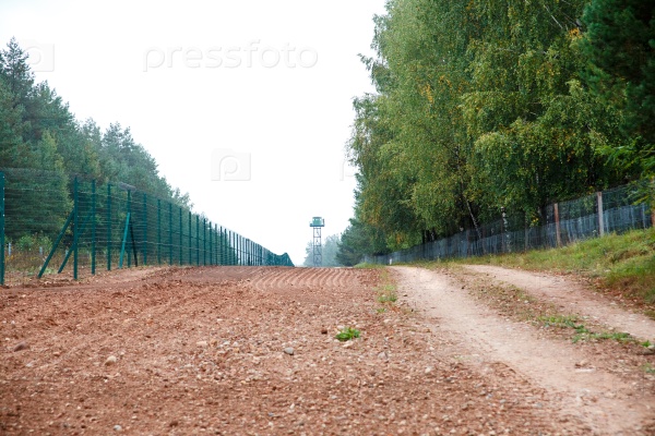 Portion of the state border of the European region, stock photo