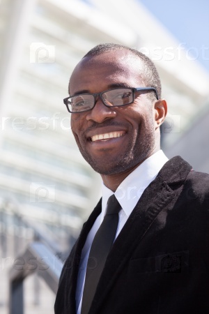 happy black businessman portrait