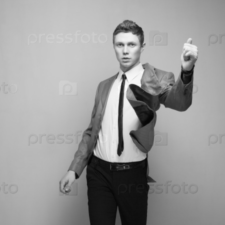 dynamic shot of Fashionable young male model