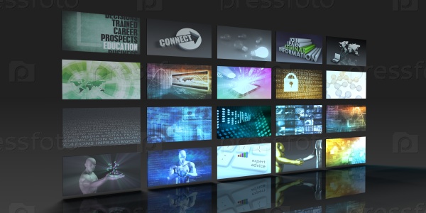 Television Production Technology Concept with Video Wall