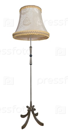 Beige floor lamp isolated over white background