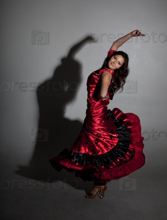 Young woman dancing flamenco