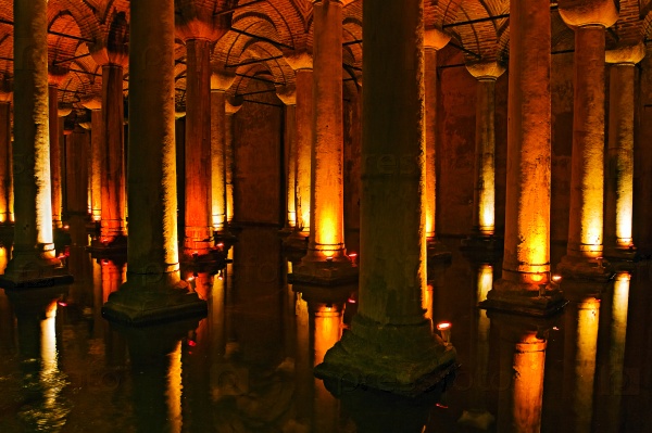 Ancient underground basilica cistern for water storage
