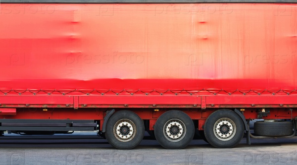 Side of red truck