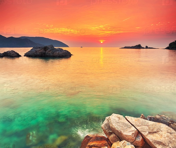 Sunrise over the sea. Con Dao. Vietnam