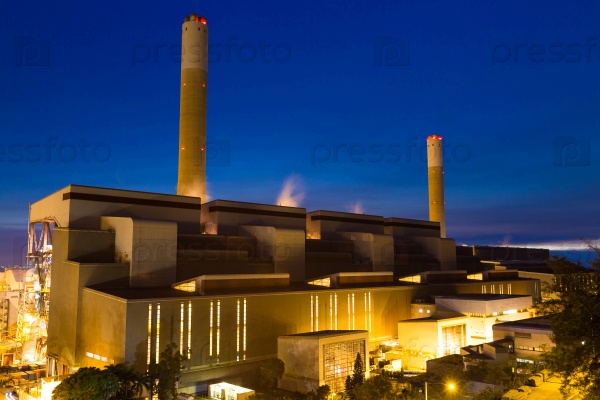Cement Plant and power sation during sunset