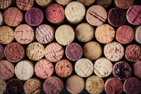 Wine corks background horizontal