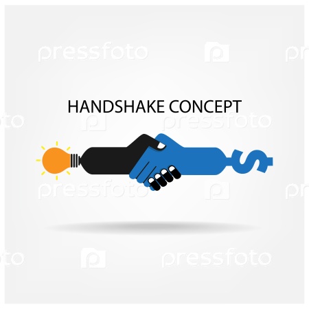 Handshake abstract sign vector design template. Business creative concept. Deal, contract, team, cooperation symbol icon