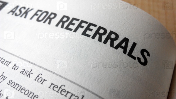 Ask for referrals word on a book
