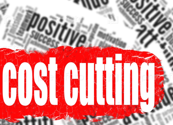 Word cloud cost cutting image with hi-res rendered artwork that could be used for any graphic design.