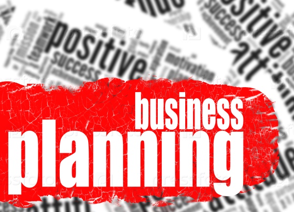 Word cloud business planning image with hi-res rendered artwork that could be used for any graphic design.