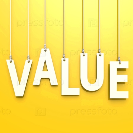 Value word in yellow background
