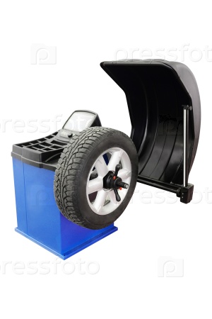 image of tyre fitting machine under the white\
background