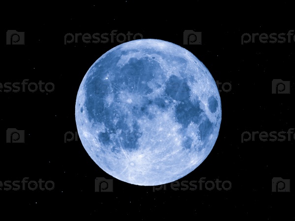 Full moon with stars - seen through my own telescope (no NASA images used), stock photo