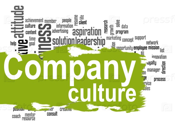 Company culture word cloud image with hi-res rendered artwork that could be used for any graphic design.