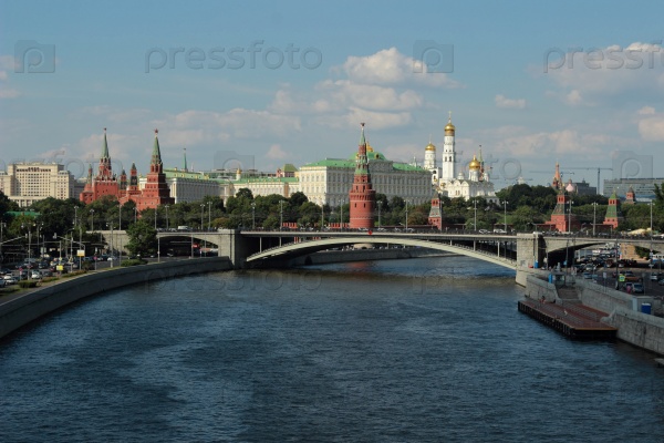 View of Moscow Kremlin and Moskva River, Russia