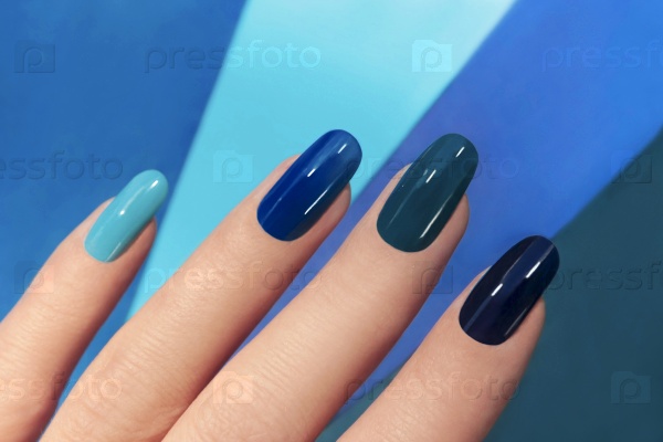 Blue manicure.