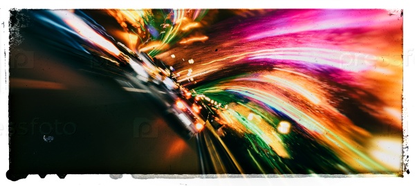 Horizontal wide vivid vibrant speed highway abstraction postcard background backdrop