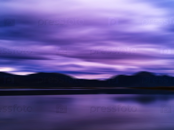Horizontal vivid purple Norway evening landscape abstraction background backdrop