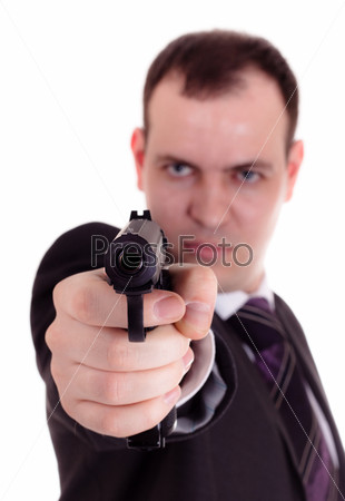 Фотография на тему Человек с пистолетом в руке | PressFoto