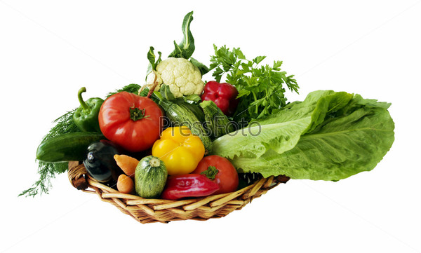 Фотка овощей на белом фоне