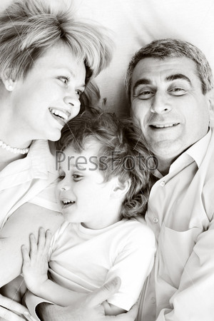 Семья Черно Белое Фото