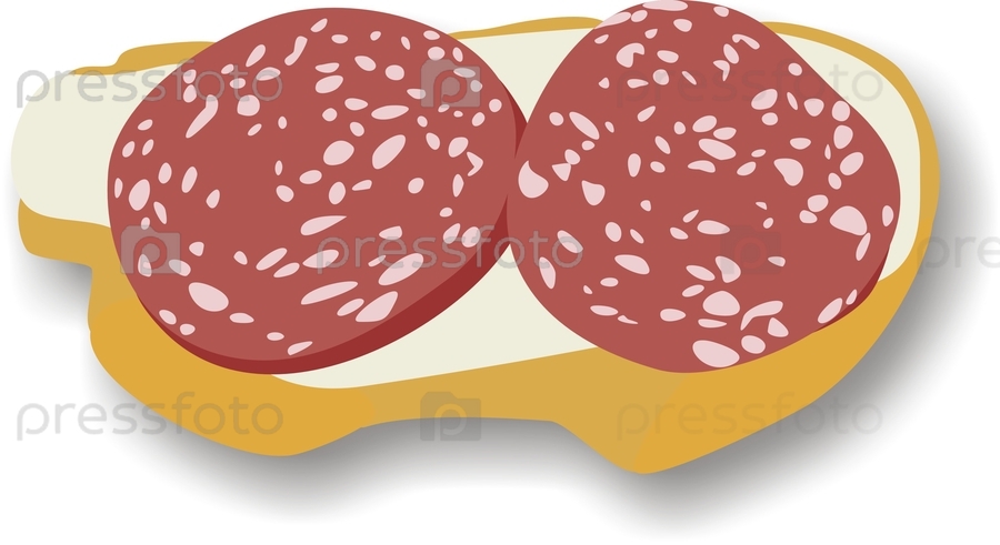 Бутерброд с колбасой рисунок