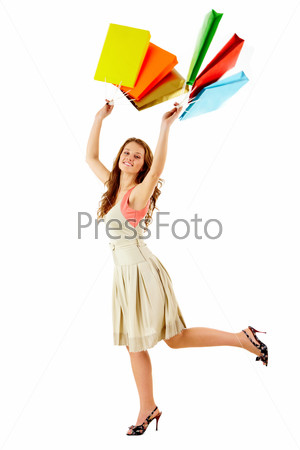 Женщина поднимает платье и показывает ногу в чулках | Премиум Фото