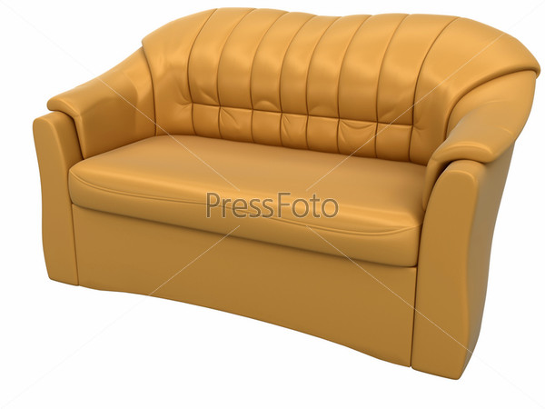 Фотография на тему Оранжевый диван на белом фоне