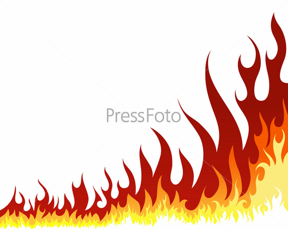 Фотография на тему Языки пламени на белом фоне | PressFoto