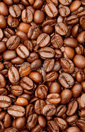 Фотография на тему Обжаренные кофейные зерна, фон | PressFoto