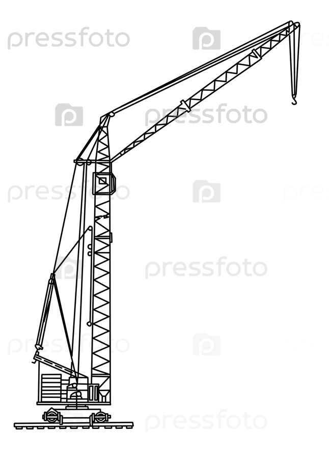 Башенный кран 2D рисунок 700 B башенного крана