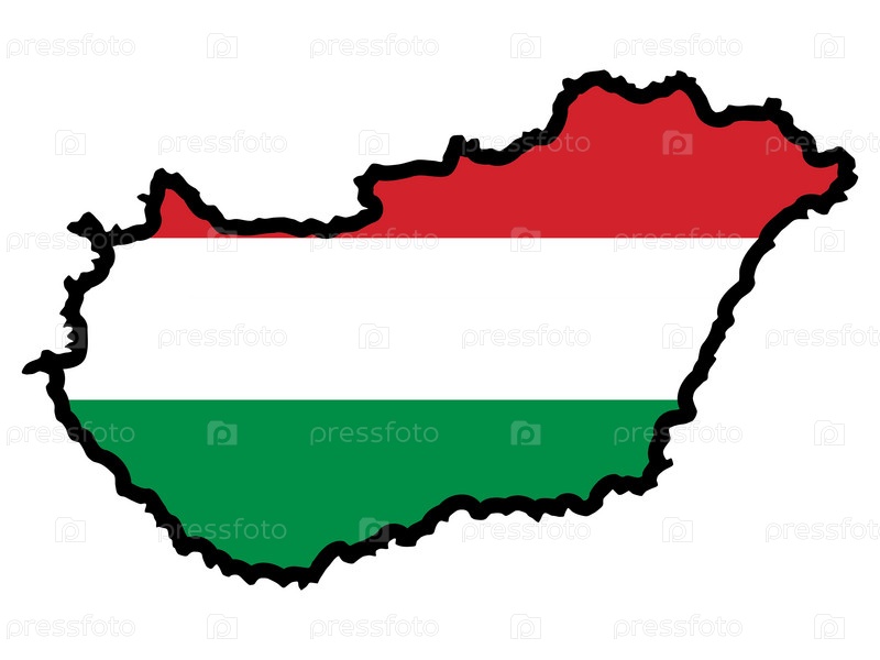 Карта венгрии с флагом