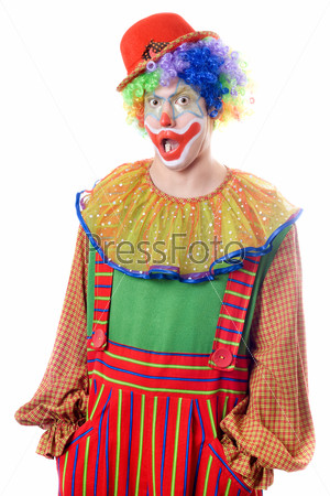 Portrait of a surprised clown