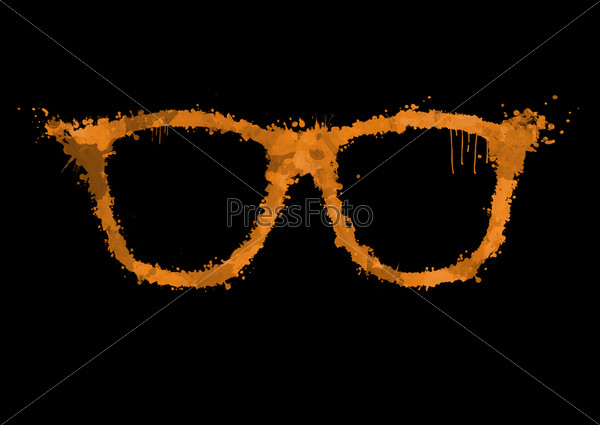 Фотография на тему Оранжевые очки, нарисованные балончиком