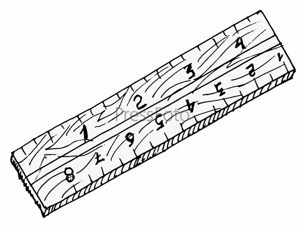 Рисунки на линейке деревянной