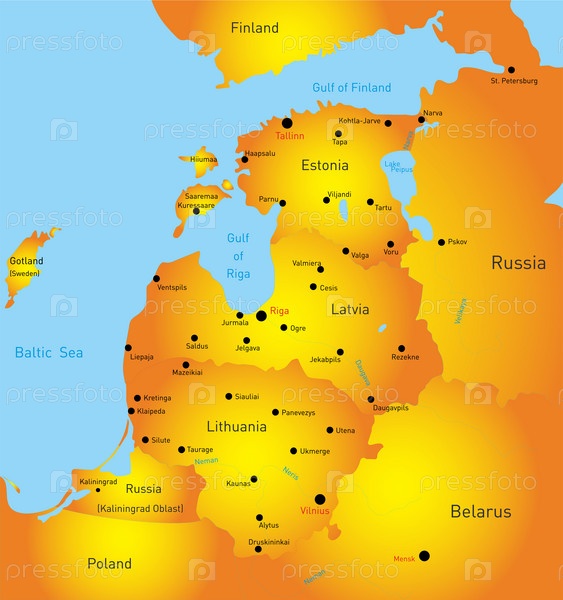 Страны прибалтики карта