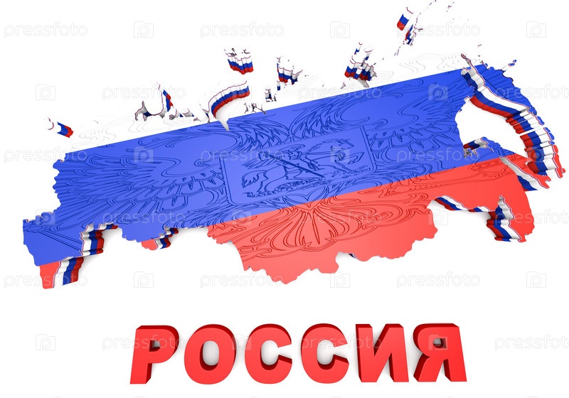 Карта россии в виде флага россии