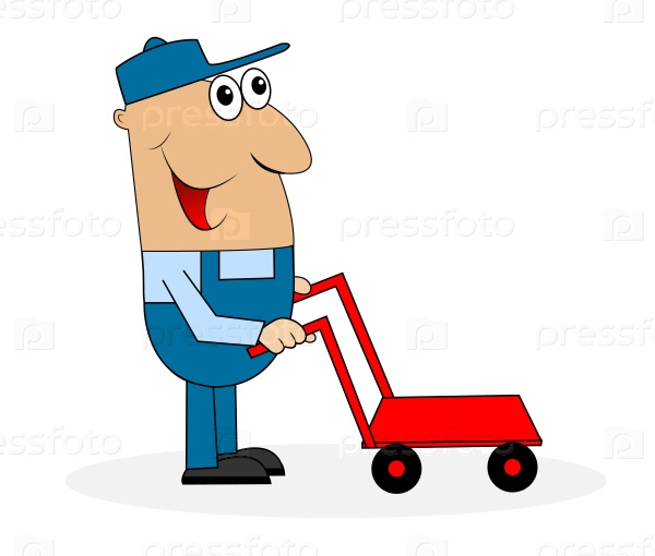 Вектор на тему Человек-погрузчик с корзину | PressFoto