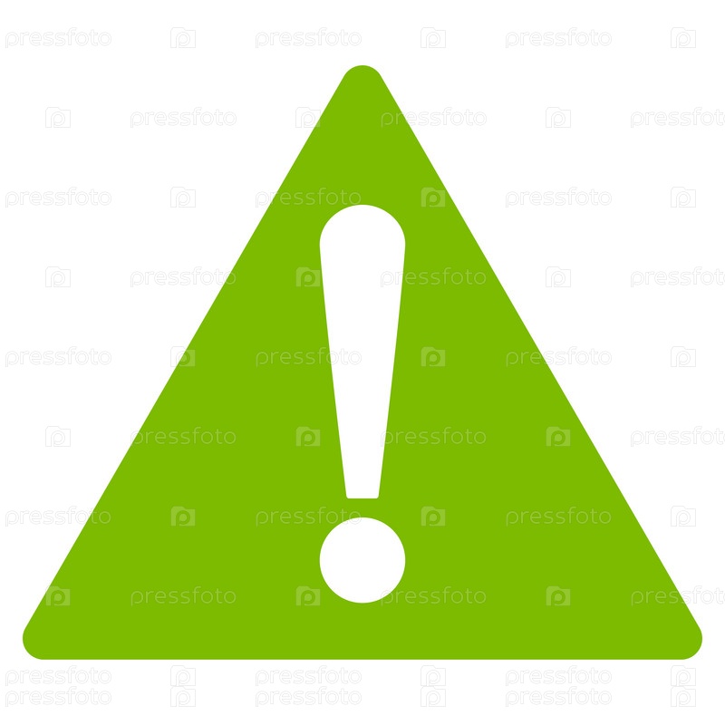 Warning Flat Eco Green Color Icon