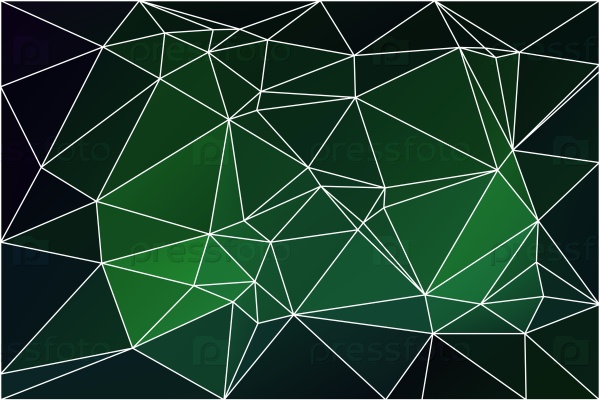 Фотография на тему Светящийся неоновый зеленый геометрический фон с сеткой  | PressFoto
