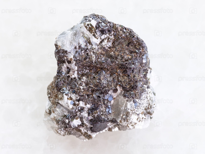 raw sphalerite zinc blende stone on white marble PressFoto