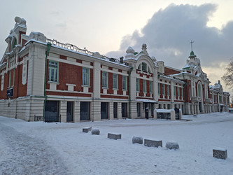 Краеведческий музей в городе Новосибирск, зимой. Local History Museum in Novosibirsk, in winter - Bdnn