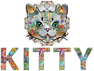 Векторный объект zentangle для украшения Word KITTY - NataliaOmsk