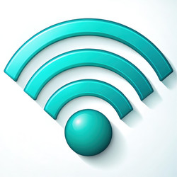 Стилизованный символ Wi-Fi с концентрическими кругами в зеленом цвете на светлом фоне - RomanZ